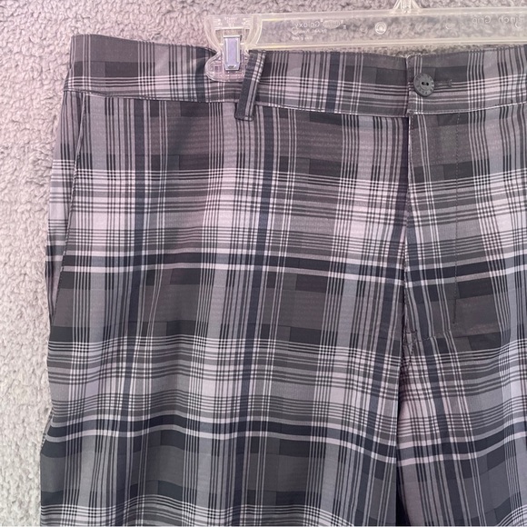 The North Face Swim Trunks Mens Size 40 Plaid Drawstring Gray Blue Polyester - Picture 3 of 10